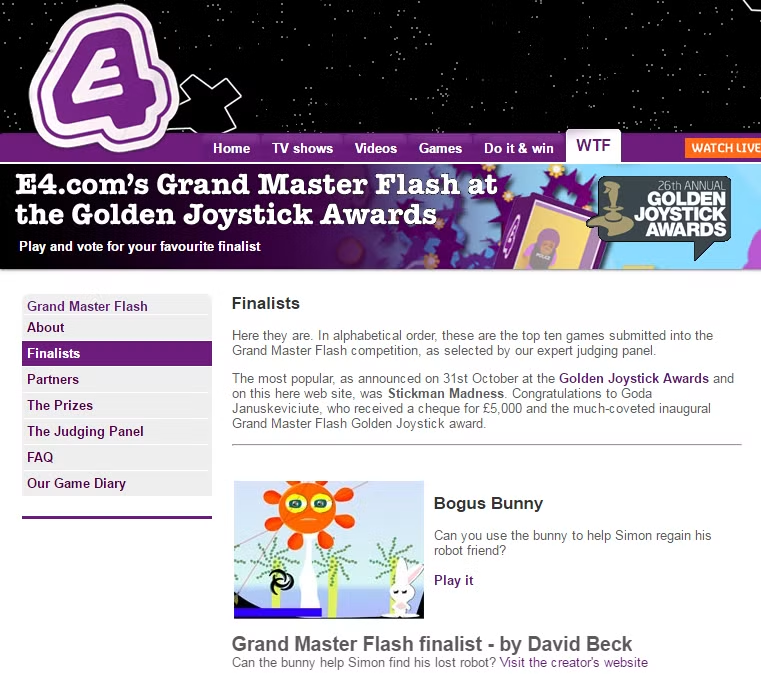 E4 Competition Bogus Bunny Award Finalist
